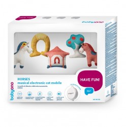Carusel muzical electronic caluti pentru patut pliabil si patut lemn Babyono 793
