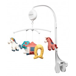 Carusel muzical electronic caluti pentru patut pliabil si patut lemn Babyono 793