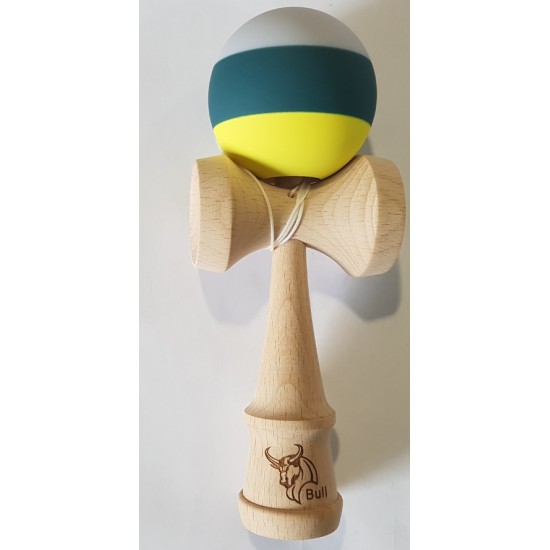 Kendama Bull rubber 3c gri-verde-galben