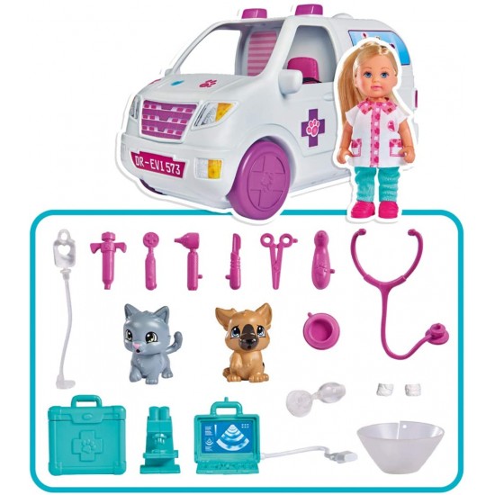 Papusa Evi veterinar cu rulota Simba-toys 105733488