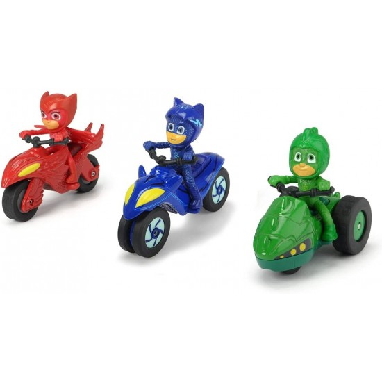 Eroi in pijama set 3 motociclete cu figurine Dickie 203143003