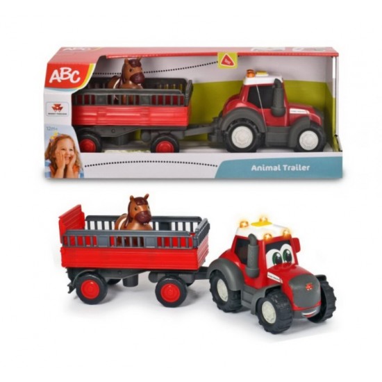 Tractoras cu remorca pentru animalute cu figurina calut 204115002