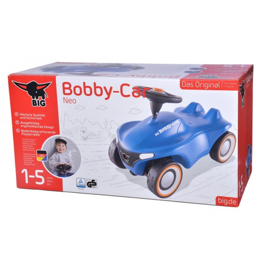 Bobby Car Neo BIG albastru cu sunet cu roţi din cauciuc 800056241