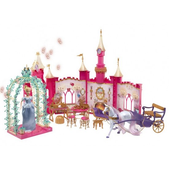 Castel cu caleasca disney princess golden glitter