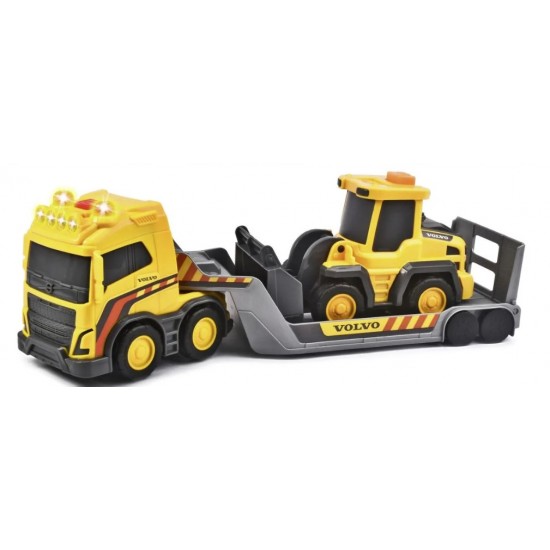 Set Trailer si excavator cu sunete si lumini Dickie 203725009