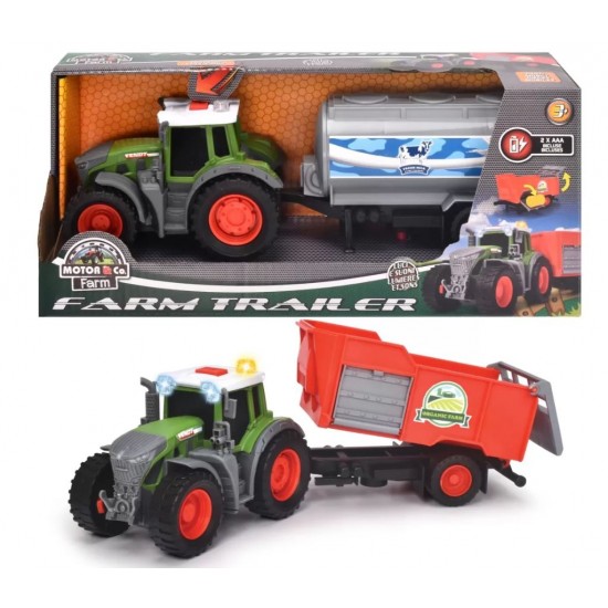 Tractor DICKIE FENDT cu remorca cu sunete si lumini 203734001