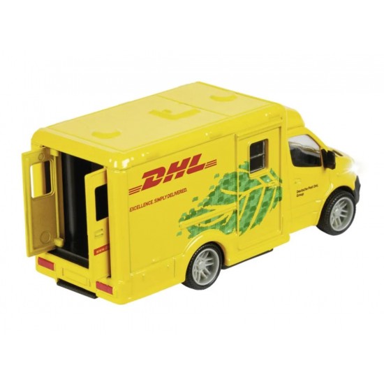 Masinuta metalica cu sunete si lumini Mercedes Benz livrari DHL Dickie-toys 213742000