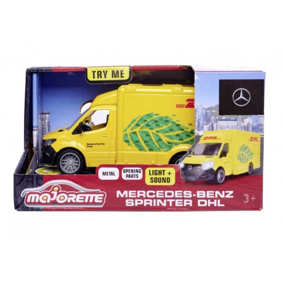 Masinuta metalica cu sunete si lumini Mercedes Benz livrari DHL Dickie-toys 213742000