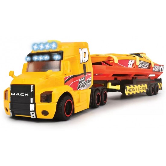 Set camion cu remorca si barca 41cm Dickie 203747009