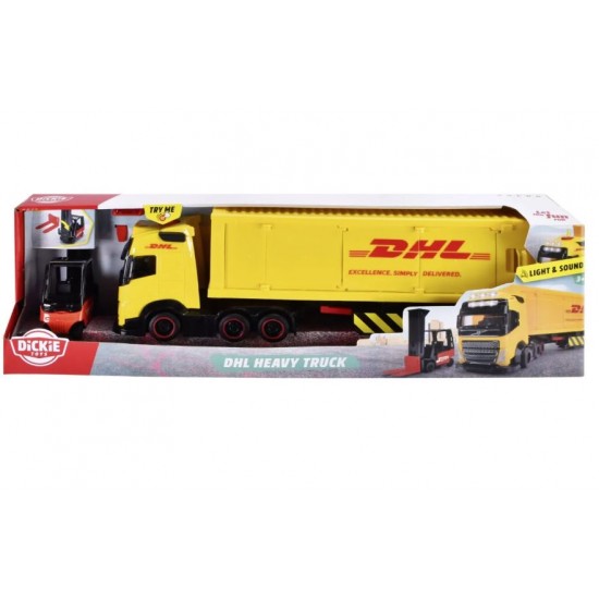 Dickie set camion DHL si stivuitor cu sunete si lumini 35cm 203747018