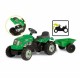 Tractor Smoby verde GM cu remorca
