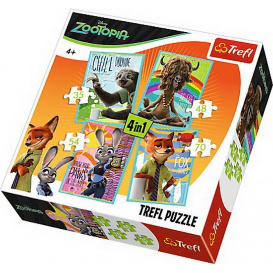 Puzzle 4in1 Zootopia Trefl 34258