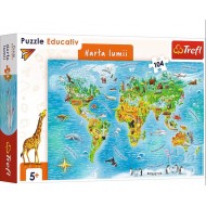 Puzzle educativ Harta Lumii Trefl 15575