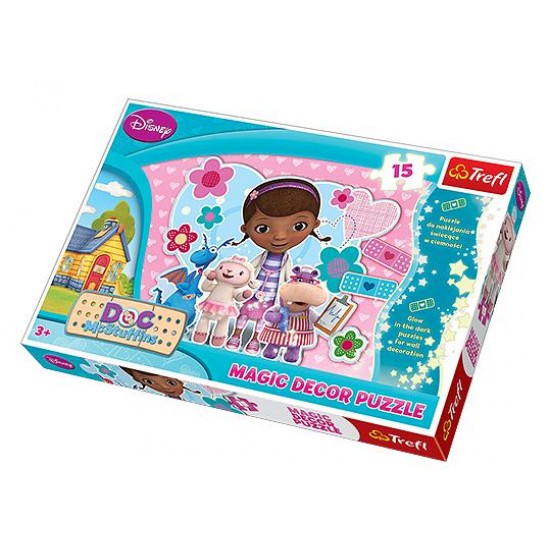 Puzzle fosforescent doctorita plusica 15 pcs