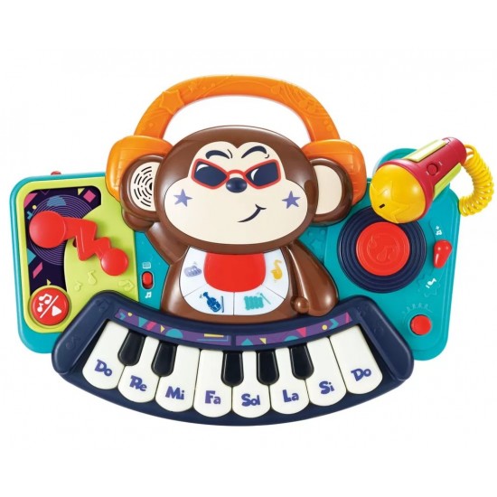 Pianina bebe DJ cu lumini sunete si microfon Hola 3137