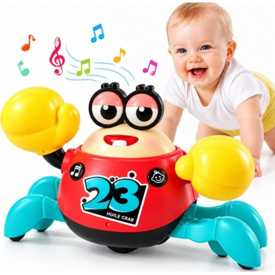 Jucarie interactiva crab cu muzica si lumini HE9972