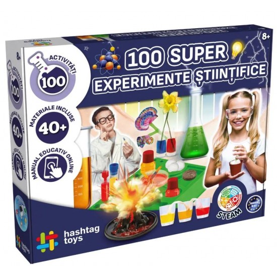 Set 100 super experimente stiintifice Hashtag-toys HT052187